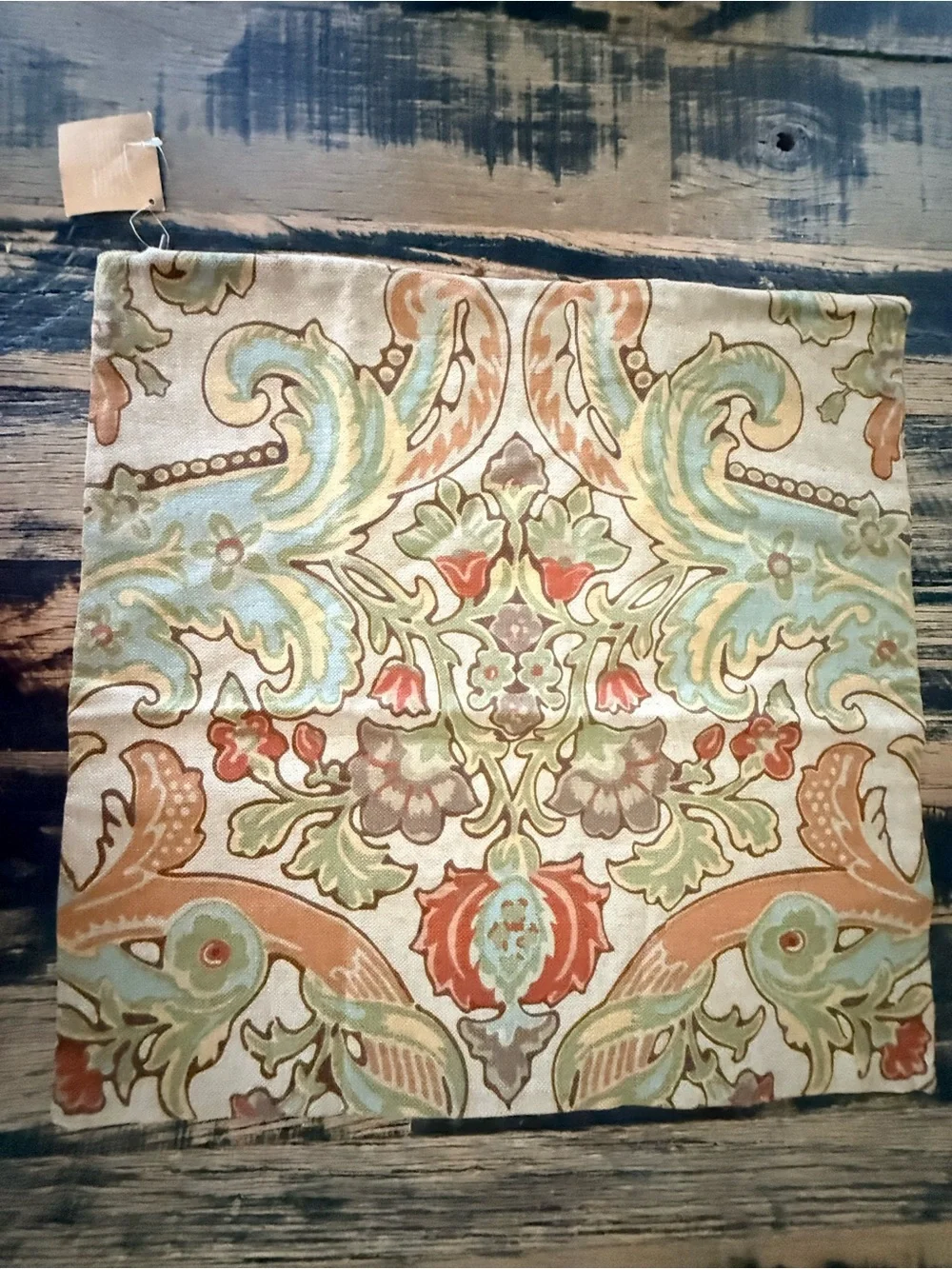 Pottery Barn set Simone linen blend pillow cover earth-toned floral scroll 20x20